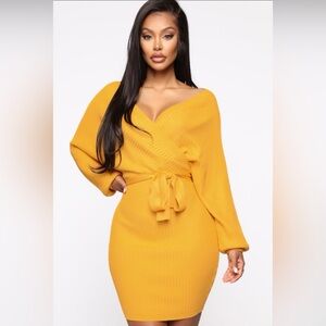 Mustard Sweater Dress